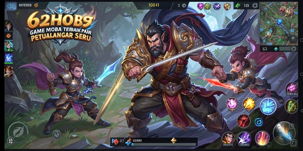 Gameplay seru dari 62HOT, pertarungan tim yang mendebarkan.