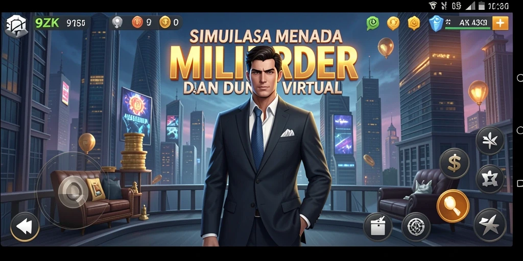Tampilan gameplay <strong>9ZK</strong> yang menarik saat mengelola bisnis virtual.