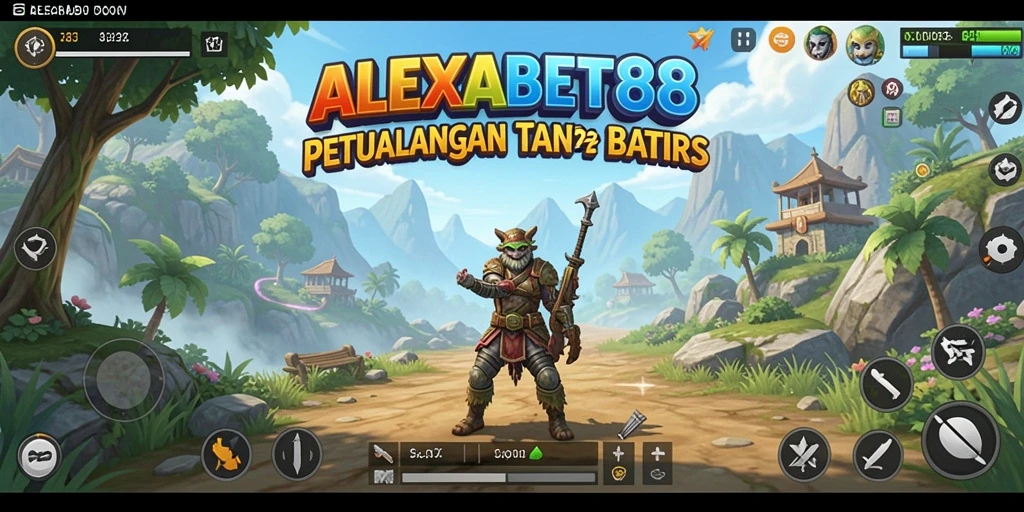 Screenshot gameplay ALEXABET88 yang menampilkan eksplorasi dunia terbuka.