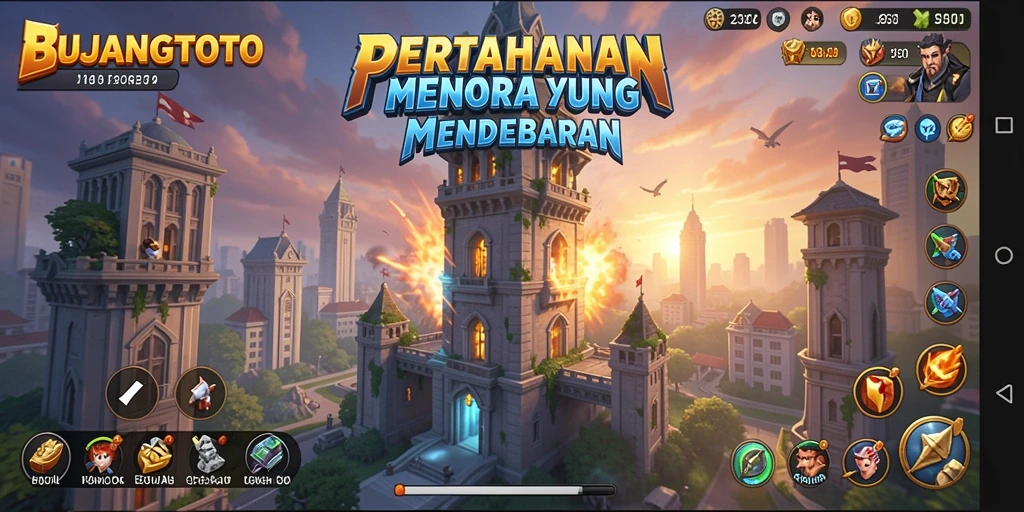Screenshot menampilkan aksi seru tower defense di BUJANGTOTO.
