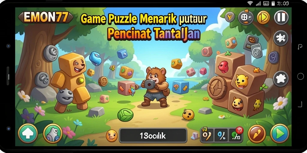 Gameplay seru puzzle EMON77 yang penuh tantangan.