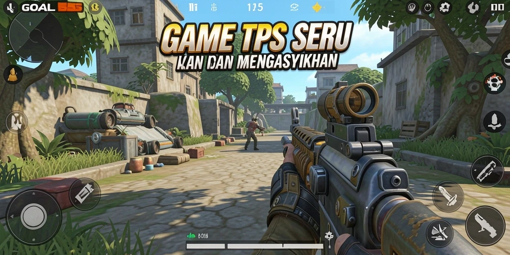 Tampilan gameplay seru dari GOAL55 dalam aksi TPS.