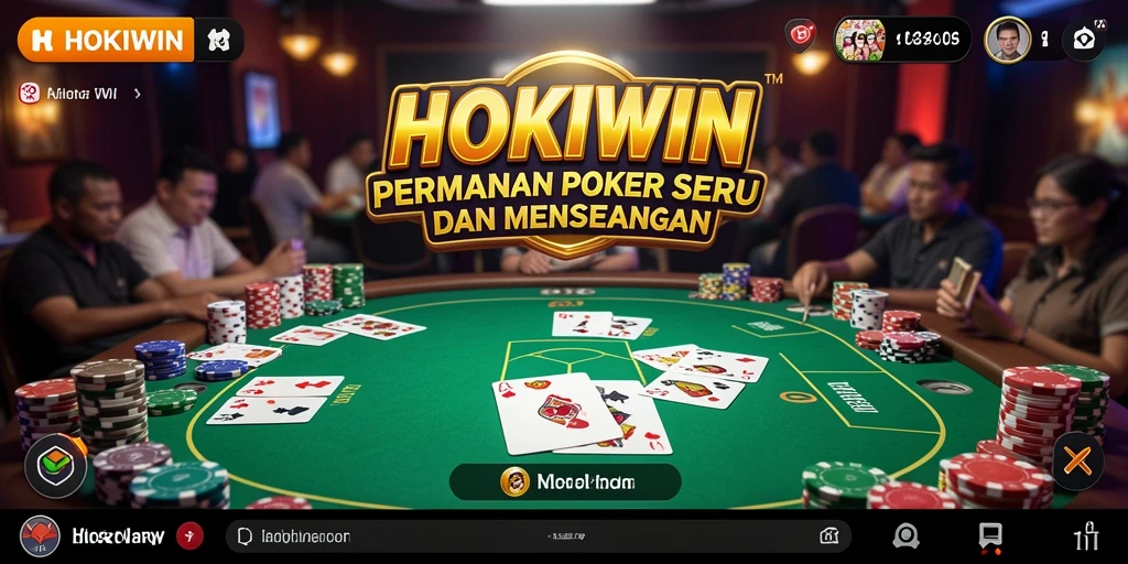 Tangkapan layar HOKIWIN menampilkan suasana seru permainan poker.