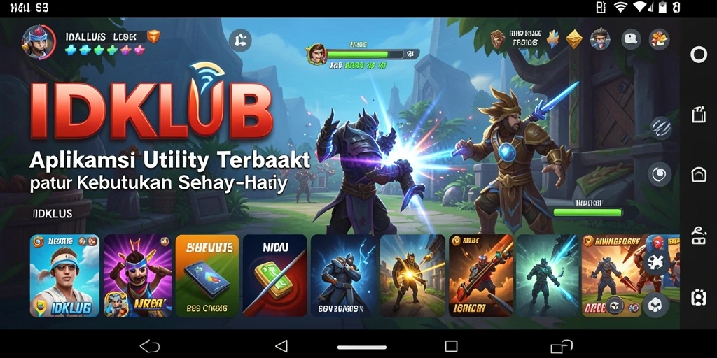 Screenshot utama IDKLUB yang menampilkan antarmuka aplikasi Utility.