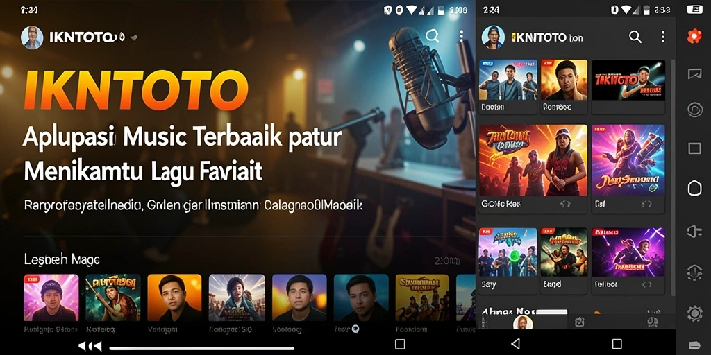 Screenshot <strong>IKNTOTO</strong> menampilkan interface yang interaktif dan menarik saat memutar musik.