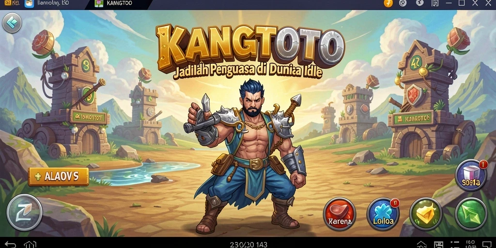 Tampilan gameplay menawan dalam KANGTOTO menunjukkan keseruan permainan idle.