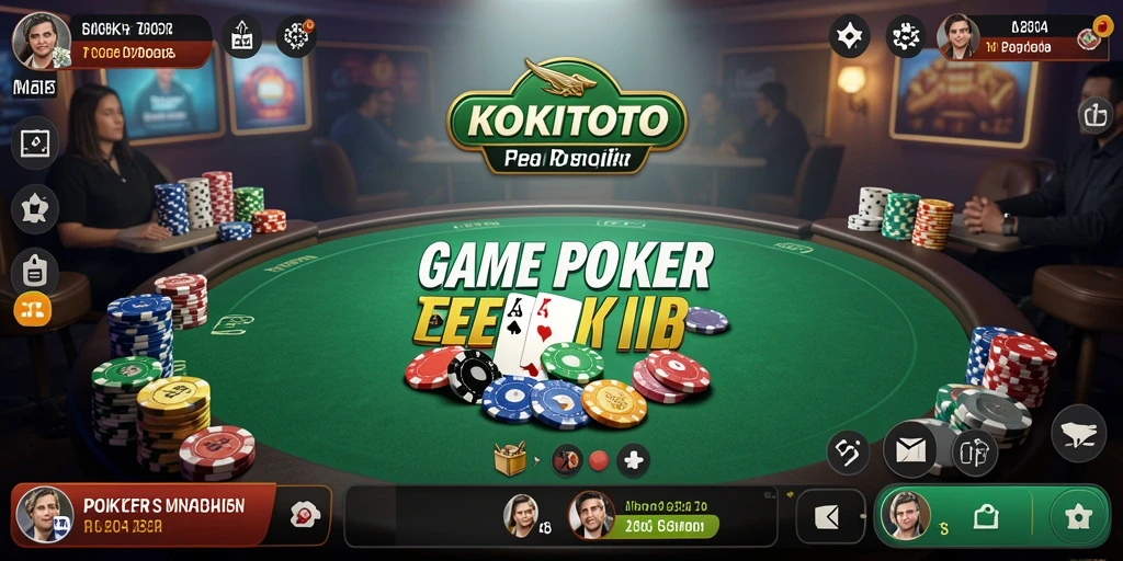 Tampilan gameplay menarik dari KOKITOTO menampilkan keseruan bermain poker.