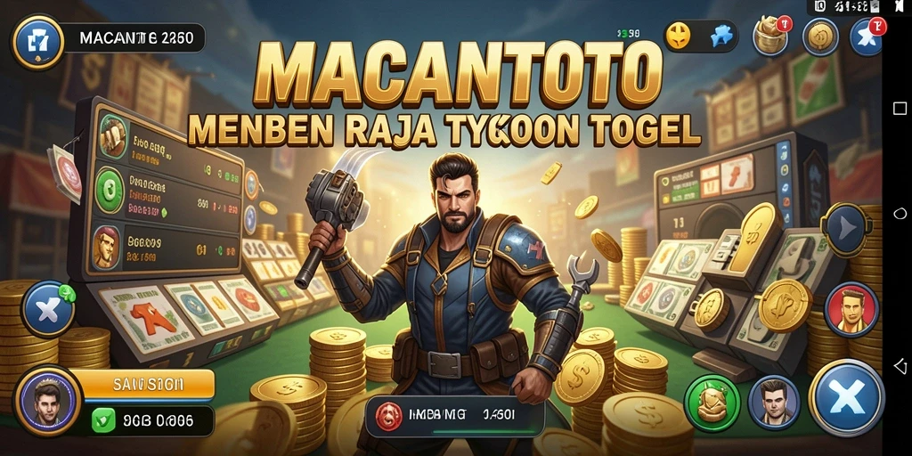 Screenshot utama MACANTOTO menunjukkan antarmuka gameplay Tycoon yang menawan.