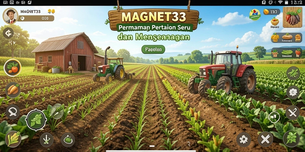 Tangkapan layar gameplay <strong>MAGNET33</strong> yang menunjukkan aktivitas bertani yang seru.