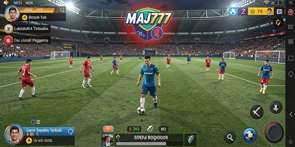 Tampilan gameplay seru di MAJ777 dengan aksi sepak bola yang mendebarkan.