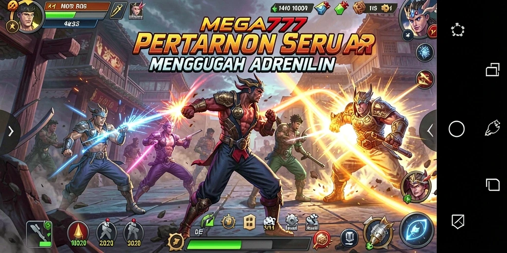 Tampilan gameplay pertarungan seru di MEGA777.