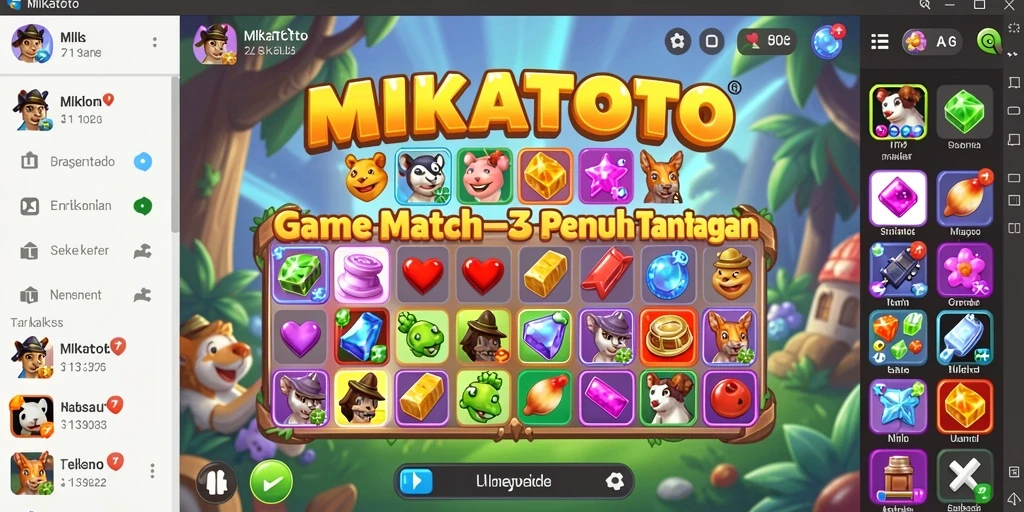 Tampilan gameplay MIKATOTO yang penuh warna dan menarik.