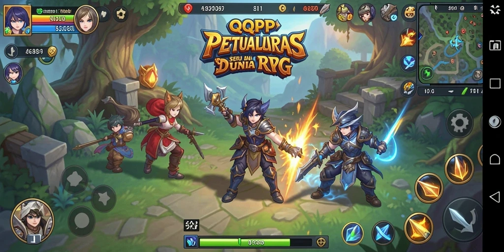 Tampilan dinamis dari laga RPG di QQRP yang memukau.