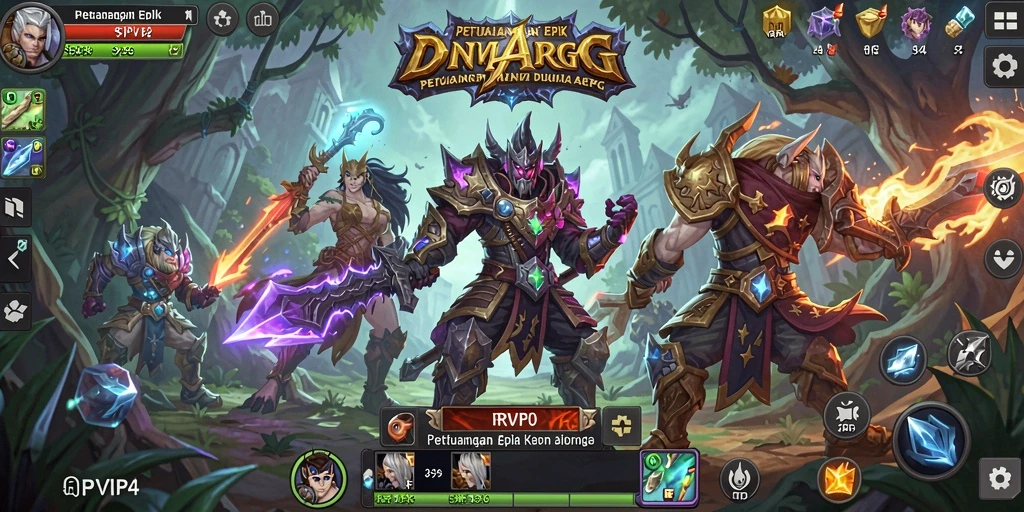 Tampilan gameplay RPVIP4 yang menegangkan dengan pertempuran epik.