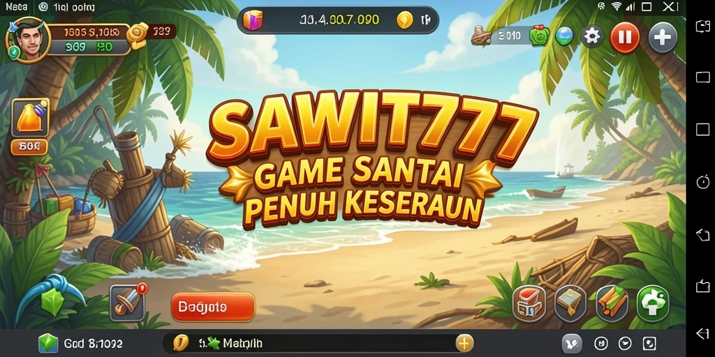 Tampilan gameplay menarik dari SAWIT777 dengan warna cerah.