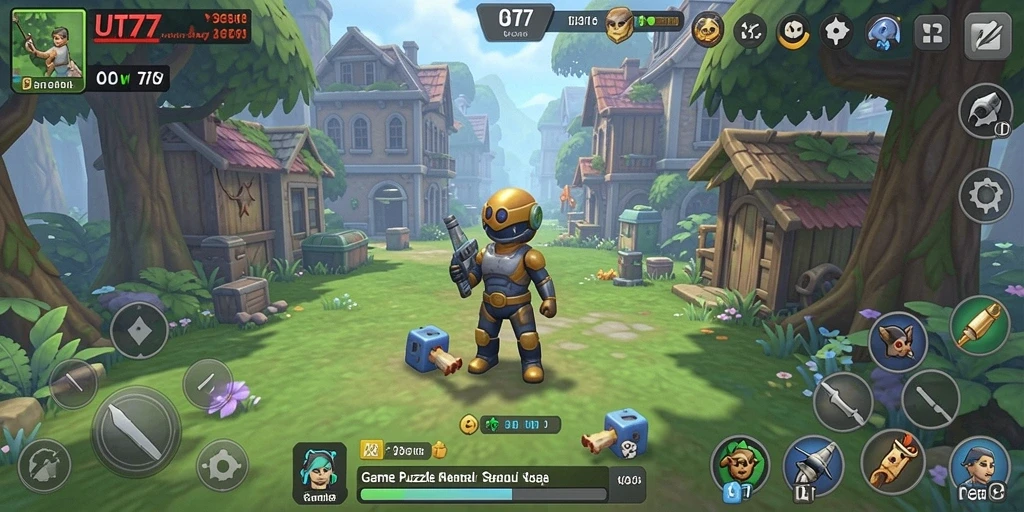 Tampilan gameplay UT77 dengan berbagai teka-teki yang menantang.